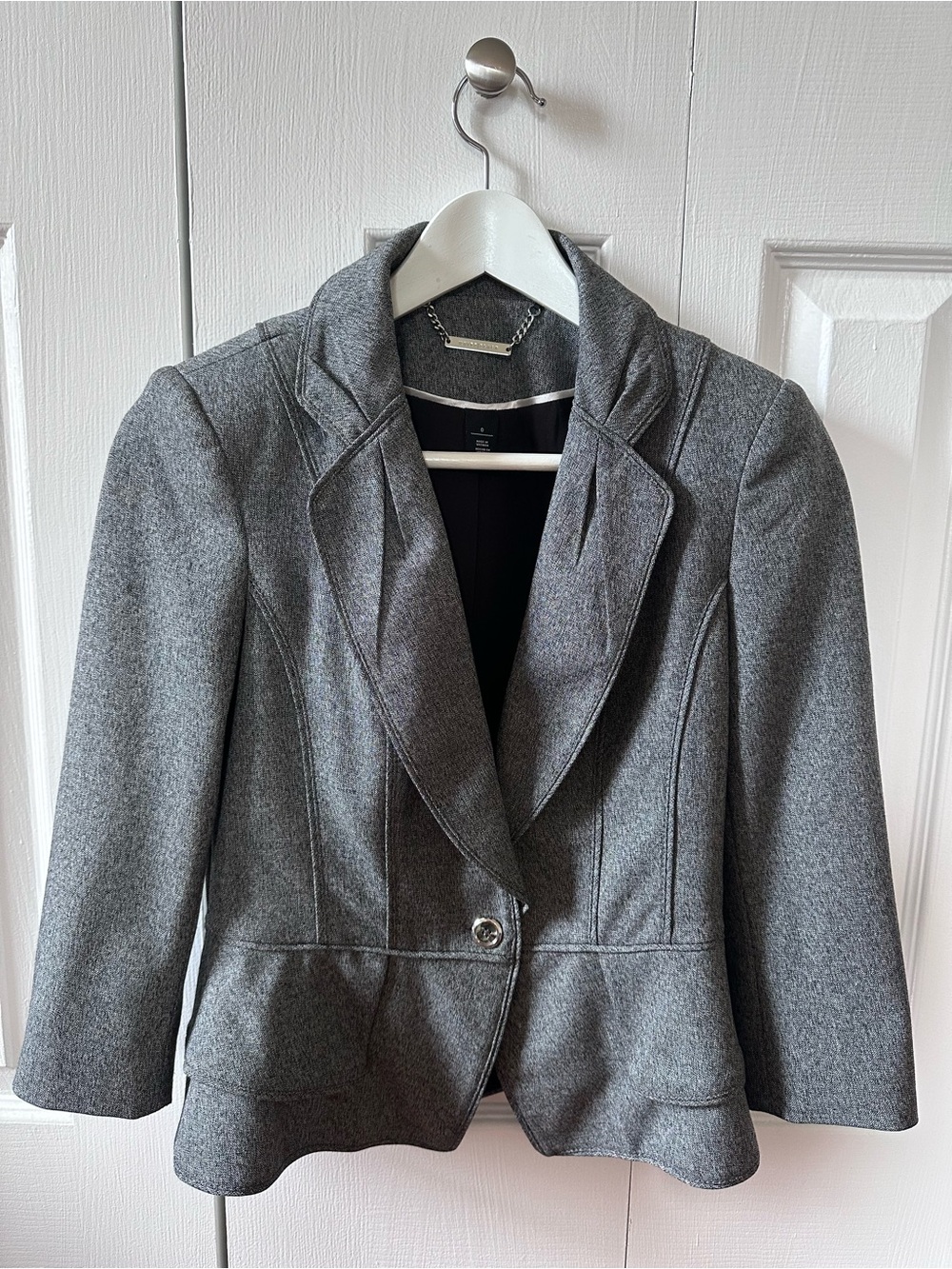 White House black Market Gray Peplum Blazer Jacket